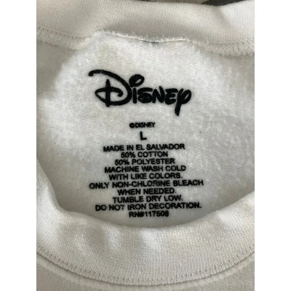 Disney Minnie Mouse Authentic Cropped Sweatshirt White Pullover Top - Women's - Picture 2 of 5